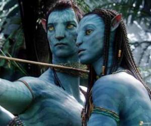 Puzzle Avatar na&#039;vi Jake και Neytiri έτοιμο να ξεκινήσει ένα βέλος