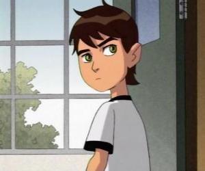 Puzzle Ben 10 Ben Tennyson, ο οποίος στο μέλλον θα είναι ο ήρωας των ηρώων, με τον αλλοδαπό συσκευή Omnitrix που του επιτρέπει να μετατραπεί σε διάφορες αλλοδαπών