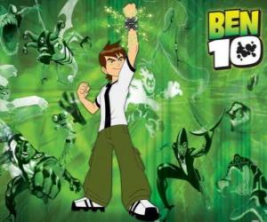 Puzzle Ben 10 και μερικά από τους εξωγήινους από το Omnitrix στο κάτω μέρος