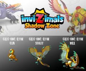 Puzzle Calc-Owl-Ator Cub, Calc-Owl-Ator Scout, Calc-Owl-Ator Max. Invizimals Shadow Zone. Το πιο έξυπνο Invizimals έχει μάθει ακόμη να μετρήσει