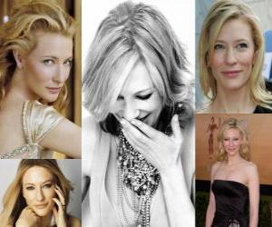 Puzzle Cate Blanchett είναι μια ηθοποιός της Αυστραλίας ταινιών και σταδίων, κερδίζοντας ένα βραβείο &#039;Οσκαρ και Χρυσή Σφαίρα