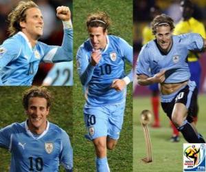 Puzzle Diego Forlan, καλύτερος παίκτης (Η Χρυσή Μπάλα) του Παγκόσμιου Κυπέλλου Ποδοσφαίρου 2010 της Νοτίου Αφρικής