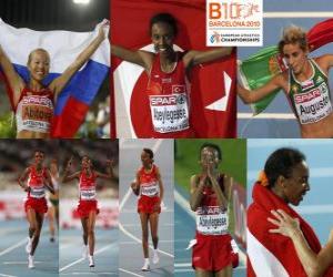 Puzzle Elvan Abeylegesse στον πρωταθλητή 10000 m, Inga Abitova και Jessica Augusto (2η και 3η) του Ευρωπαϊκού Πρωταθλήματος Στίβου της Βαρκελώνης 2010