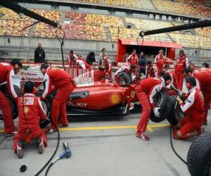 Puzzle Ferrari πράξη το pit stop, Σανγκάη 2010