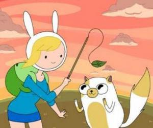 Puzzle Fionna και Cake δύο από τους χαρακτήρες από χρόνο περιπέτεια