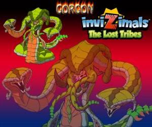 Puzzle Gorgon. Invizimals The Lost Tribes. Θρυλικό τέρας, ισχυρό φίδι με τρεις αρχηγούς