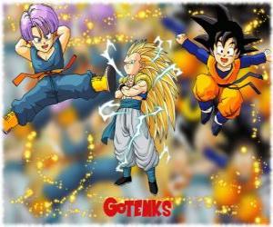 Puzzle Gotenks, ένας από τους πιο ισχυρούς χαρακτήρες που δημιουργήθηκε από τη σύντηξη μεταξύ γιος του Goten και του Trunks