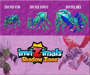 Puzzle Gotica Cub, Gotica Scout, Gotica Max. Invizimals Shadow Zone. Μικρό Invizimal αλλά με τεράστια δύναμη, Gotica ο φόβος από όλα στην ζούγκλα του Μεξικού