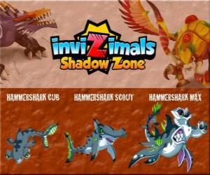 Puzzle Hammershark Cub, Hammershark Scout, Hammershark Max. Invizimals Shadow Zone. Ένας μεγάλος ερευνητής του μαργαριτάρι και τους θησαυρούς στα βάθη του Ειρηνικού Ωκεανού