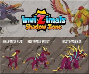 Puzzle Hilltopper Cub, Hilltopper Scout, Hilltopper Max. Invizimals Shadow Zone. Τους αρέσει να πηδούν στα βουνά με ισχυρή νύχια τους