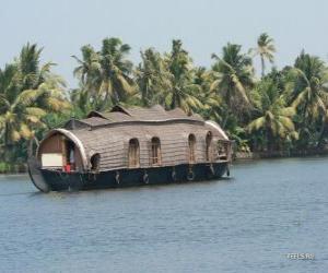 Puzzle Houseboat στον ποταμό, ένα σκάφος σχεδιασμένο η στέγαση