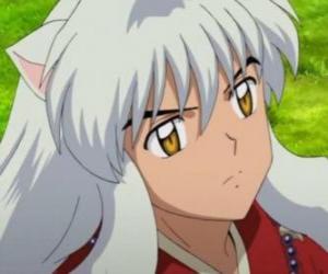 Puzzle Inuyasha κεφάλι με μακριά μαλλιά του,