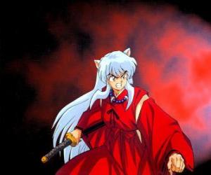 Puzzle Inuyasha, μισό-δαίμονας από την φεουδαρχική Ιαπωνία, όπου ζει συναρπαστικές περιπέτειες