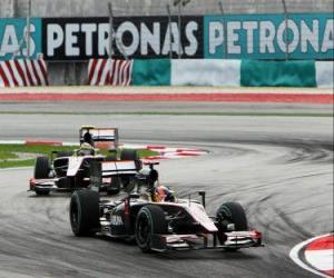 Puzzle Karun Chandhok, Bruno Senna - HRT - Sepang 2010