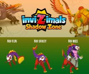 Puzzle Koi Cub, Koi Scout, Koi Max. Invizimals Shadow Zone. Η ιαπωνική κυπρίνος έχει γίνει μια τρομερή πολεμιστής