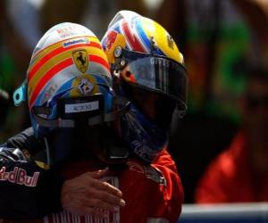 Puzzle Mark Webber, Fernando Alonso, Βαρκελώνη 2010