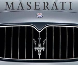 Puzzle Maserati λογότυπο, ιταλική μάρκα σπορ αυτοκίνητο