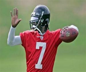 Puzzle Michael Vick σε δράση, έτοιμη να γίνει προσπάθεια για μια προς τα εμπρός πέρασμα