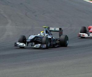 Puzzle Nico Rosberg - GP Mercedes - Silverstone 2010