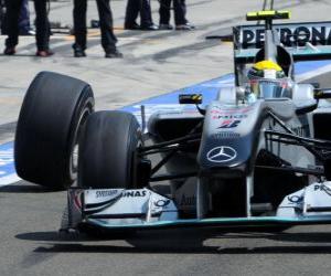 Puzzle Nico Rosberg - Mercedes - Hungaroring, Ουγγρικό Grand Prix 2010