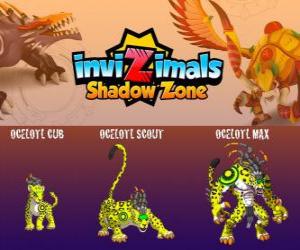 Puzzle Ocelotl Cub, Ocelotl Scout, Ocelotl Max. Invizimals Shadow Zone. Πνεύμα της Jaguar πολεμιστή από τους αρχαίους Μάγιας