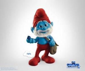 Puzzle Papa Smurf είναι το παλαιότερο και ο αρχηγός του χωριού Στρουμφ - Τα Στρουμφάκια, ταινία -