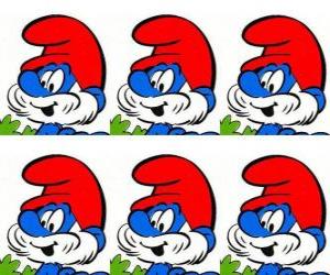 Puzzle Papa Smurf είναι το παλαιότερο και ο αρχηγός του χωριού Στρουμφ