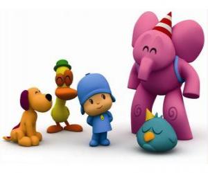 Puzzle Pocoyo και οι φίλοι του Πάτο, Έλλη, Λούλα και Sleepy Bird