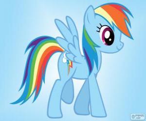 Puzzle Rainbow Dash, ένα πόνι Πήγασος με την ουρά του ουράνιου τόξου