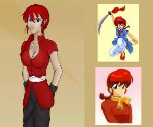 Puzzle Ranma Saotome με θηλυκή μορφή του, Ranma είναι ο κύριος χαρακτήρας του anime Ranma