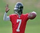 Michael Vick σε δράση, έτοιμη να γίνει προσπάθεια για μια προς τα εμπρός πέρασμα