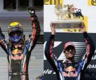 Webber πανηγυρίζει τη νίκη του στο Hungaroring, Grand Prix της Ουγγαρίας (2010)