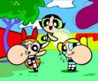 Τα κορίτσια Powerpuff φαγητό με καραμέλα.