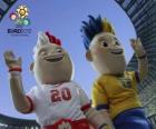 Slavek και Slavko του mascots της UEFA ΕΥΡΏ 2012 Πολωνίας - Ουκρανία