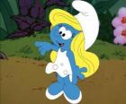 Smurfette να κάνετε μια βόλτα στο δάσος