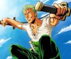 Roronoa Zoro είναι ειδικός ξιφομάχος στη μάχη με τρία σπαθιά