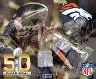 Denver Broncos, πρωταθλητές του Super Bowl 2015 μετά τη νίκη της 24-10 πάνθηρες της Καρολίνας