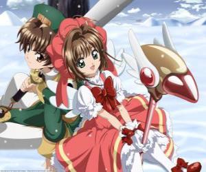 Puzzle Sakura και Syaoran Li, απόγονος του Clow Reed, ο οδηγός που δημιούργησε το Clow κάρτες