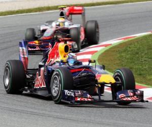 Puzzle Sebastian Vettel, ο Lewis Hamilton, Βαρκελώνη 2010