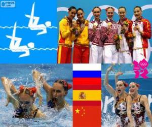 Puzzle Synchro κολύμπι ντουέτο Λονδίνο 2012