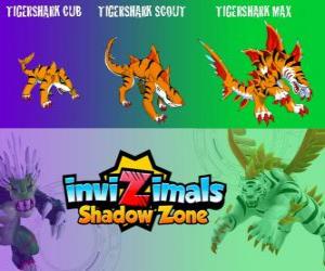 Puzzle Tigershark Cub, Tigershark Scout, Tigershark Max. Invizimals Shadow Zone. Πολεμιστές του θρύλου στην Ινδία και στη Σρι Λάνκα