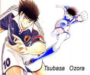 Puzzle Tsubasa Ozora είναι Captain Tsubasa, ο αρχηγός της ιαπωνικής ομάδας ποδοσφαίρου