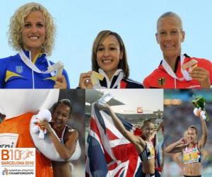 Puzzle Έπταθλο πρωταθλητής Jessica Ennis, Ναταλία Dobrinska και Jennifer Oeser (2η και 3η) του Ευρωπαϊκού Πρωταθλήματος Στίβου της Βαρκελώνης 2010