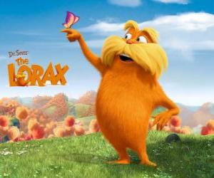 Puzzle Η Lorax, η τριχωτή γίγαντας είναι ο θεματοφύλακας του συμπλέγματος δομών που να μιλάει με δένδρα