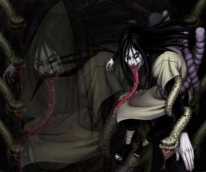 Puzzle Η ninja Orochimaru με τα φίδια, ως μέρος του σώματός του, μετά από διάφορες τροποποιήσεις