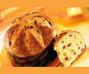 Puzzle Η Panettone, είναι ένα παραδοσιακό γλυκό των Χριστουγέννων στο Μιλάνο (Ιταλία).