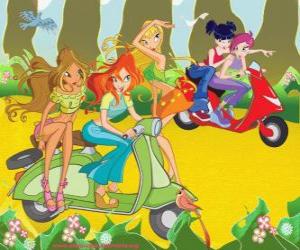 Puzzle Η Winx Club μοτοσικλέτα