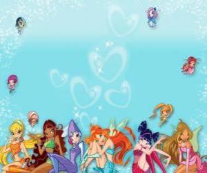 Puzzle Η Winx Club συγκεντρώνει pixies της ή νεράιδα μίνι