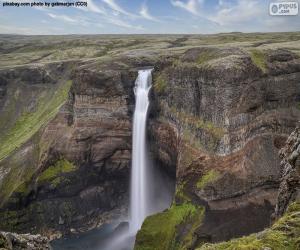 Puzzle Καταρράκτης Háifoss, Ισλανδία