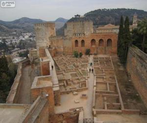 Puzzle Το Alcazaba de la Αλάμπρα, Γρανάδα, Ισπανία